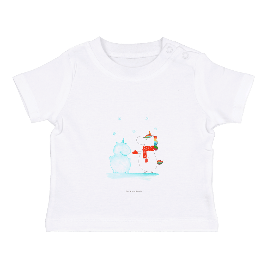 Organic Baby Shirt Einhorn Schneemann Baby T-Shirt, Jungen Baby T-Shirt, Mädchen Baby T-Shirt, Shirt, Einhorn, Einhörner, Einhorn Deko, Pegasus, Unicorn, Schneemann, Winter, Schnee, Kuchen, Weihnachten, kalt, Mütze, Handschuhe, X-Mas