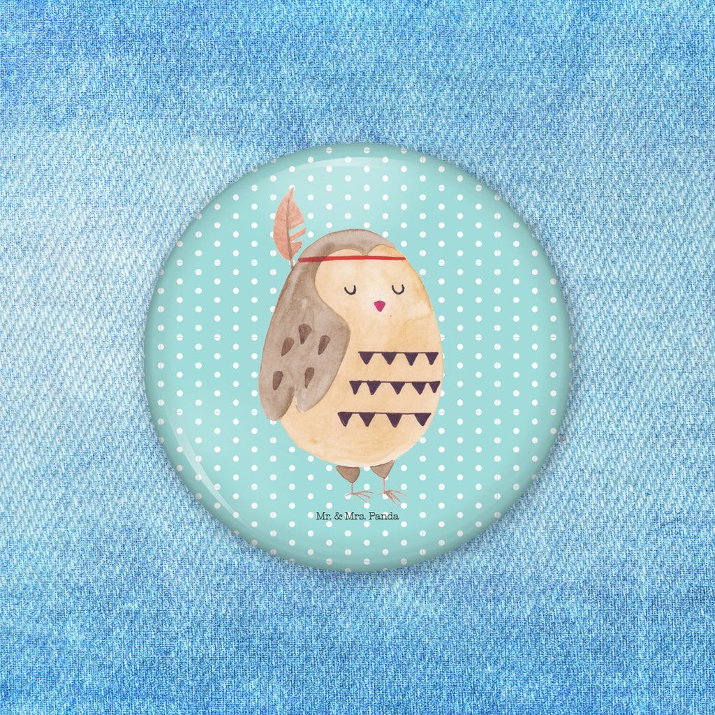 50mm Button Eule Federschmuck 50mm Button, Button, Pin, Anstecknadel, Eule, Eule Deko, Owl, Das Leben ist ein Abenteuer, Reisespruch, Federschmuck, Dekoration