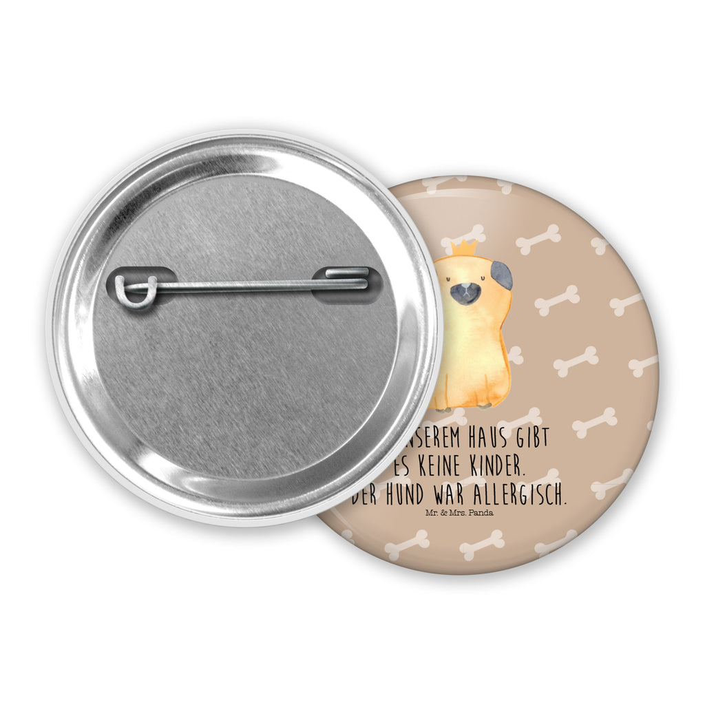 50mm Button Mops Krone 50mm Button, Button, Pin, Anstecknadel, Hund, Hundemotiv, Haustier, Hunderasse, Tierliebhaber, Hundebesitzer, Sprüche, Mops, allergisch, kinderlos, Hausregel, Hundebesitzer. Spruch, lustig