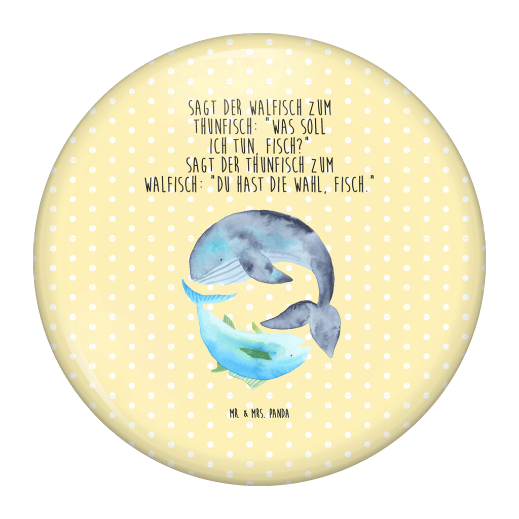 50mm Button Walfisch & Thunfisch 50mm Button, Button, Pin, Anstecknadel, Tiermotive, Gute Laune, lustige Sprüche, Tiere, Wal, Wahl, Tunfisch, Wortwitz lustig, Spruch lustig, Flachwitz, Witz, Spruch des Tages, Flachwitz Geschenk