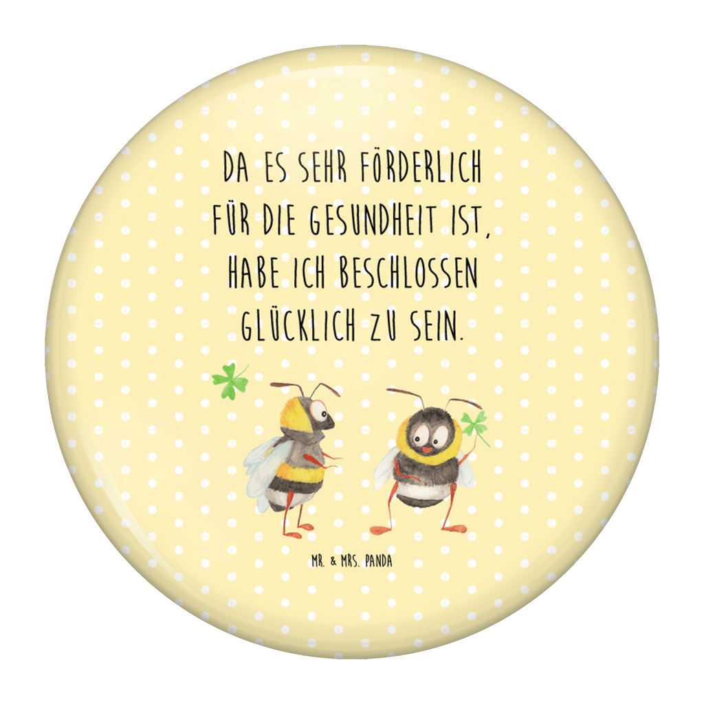 50mm Button Hummeln mit Kleeblatt 50mm Button, Button, Pin, Anstecknadel, Tiermotive, Gute Laune, lustige Sprüche, Tiere, Hummel, Biene, Spruch positiv, Biene Deko, Spruch schön, glücklich sein, glücklich werden, Spruch fröhlich