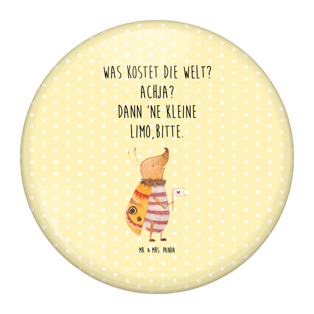50mm Button Nachtfalter mit Fähnchen 50mm Button, Button, Pin, Anstecknadel, Tiermotive, Gute Laune, lustige Sprüche, Tiere, Nachtfalter, Käfer, Spruch lustig, Spruch witzig, süß, niedlich, Küche Deko, Was kostet die Welt