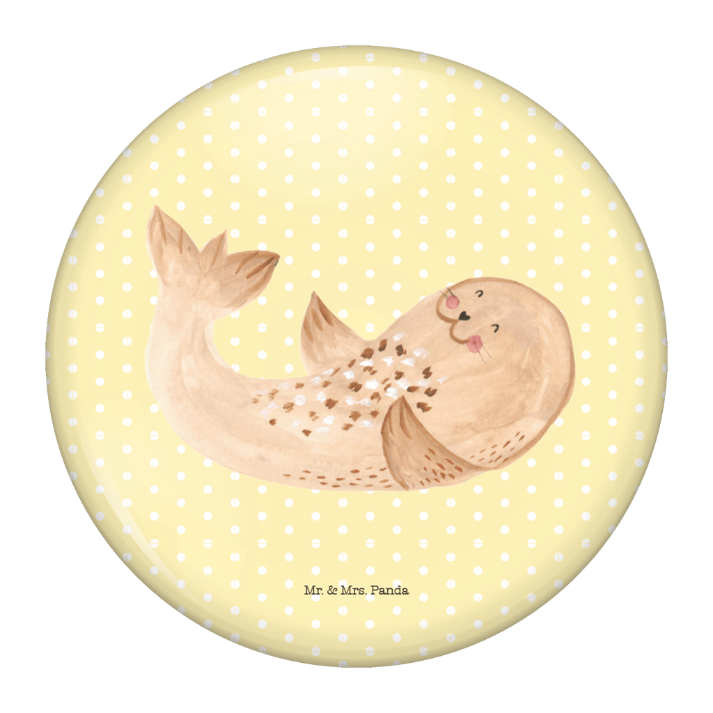 50mm Button Robbe liegend 50mm Button, Button, Pin, Anstecknadel, Tiermotive, Gute Laune, lustige Sprüche, Tiere, Robbe, Robben, Seehund, Strand, Meerestier, Ostsee, Nordsee, Lachen, Freude