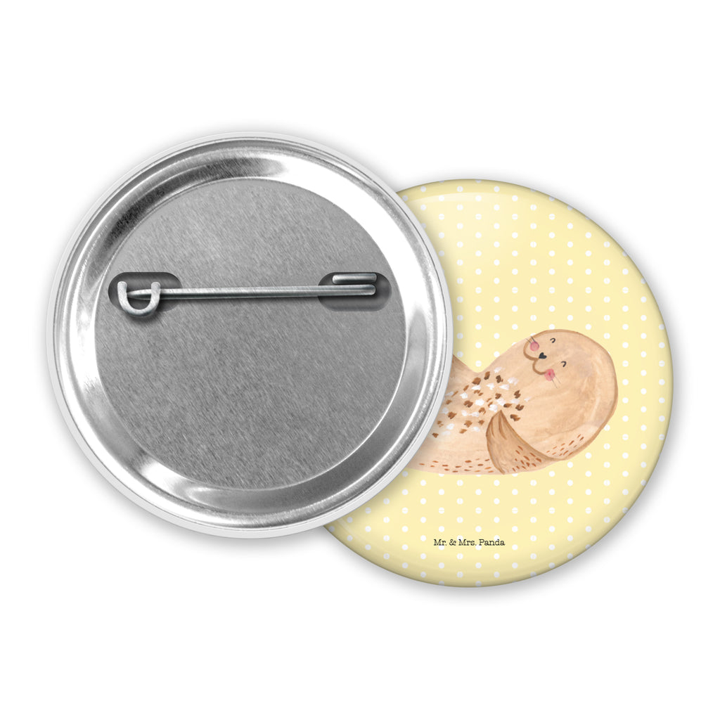 50mm Button Robbe liegend 50mm Button, Button, Pin, Anstecknadel, Tiermotive, Gute Laune, lustige Sprüche, Tiere, Robbe, Robben, Seehund, Strand, Meerestier, Ostsee, Nordsee, Lachen, Freude