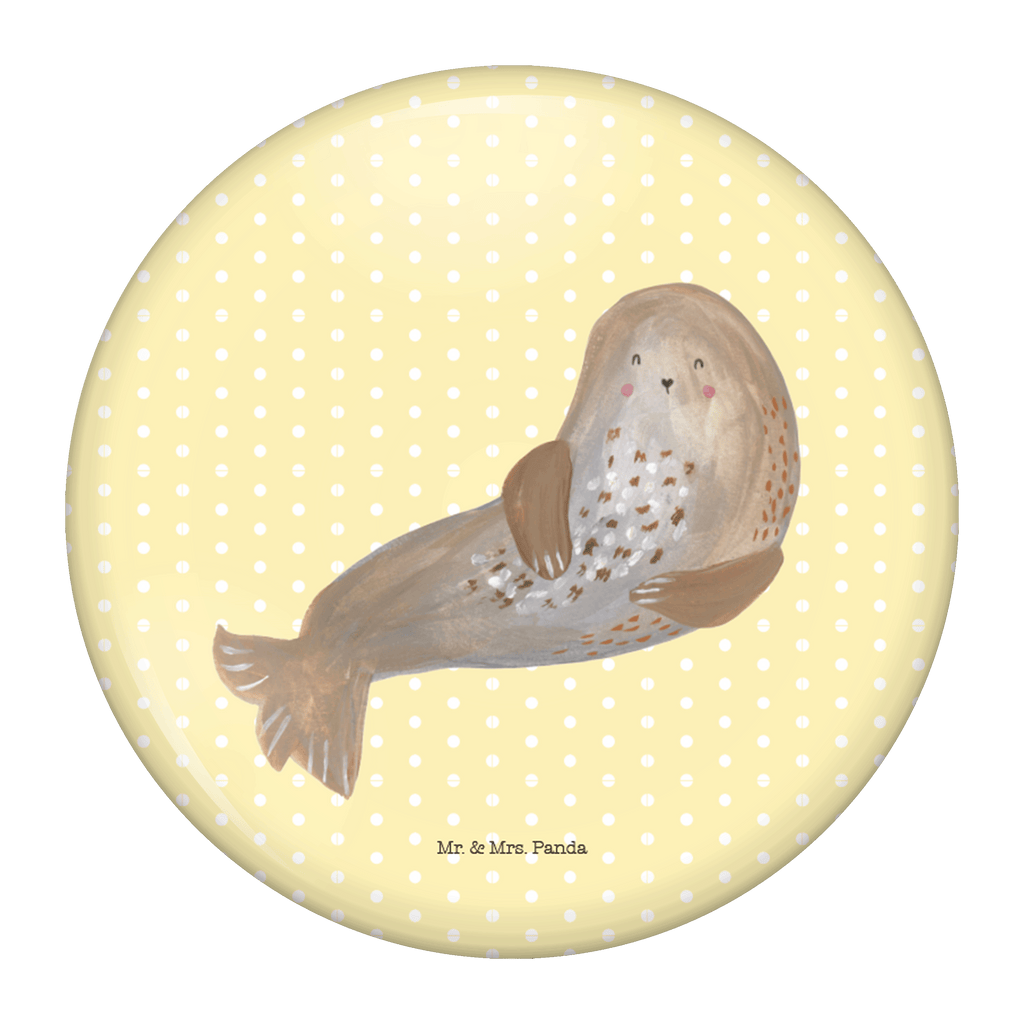 50mm Button Robbe lachend 50mm Button, Button, Pin, Anstecknadel, Tiermotive, Gute Laune, lustige Sprüche, Tiere, Robbe, Robben, Seehund, Strand, Meerestier, Ostsee, Nordsee