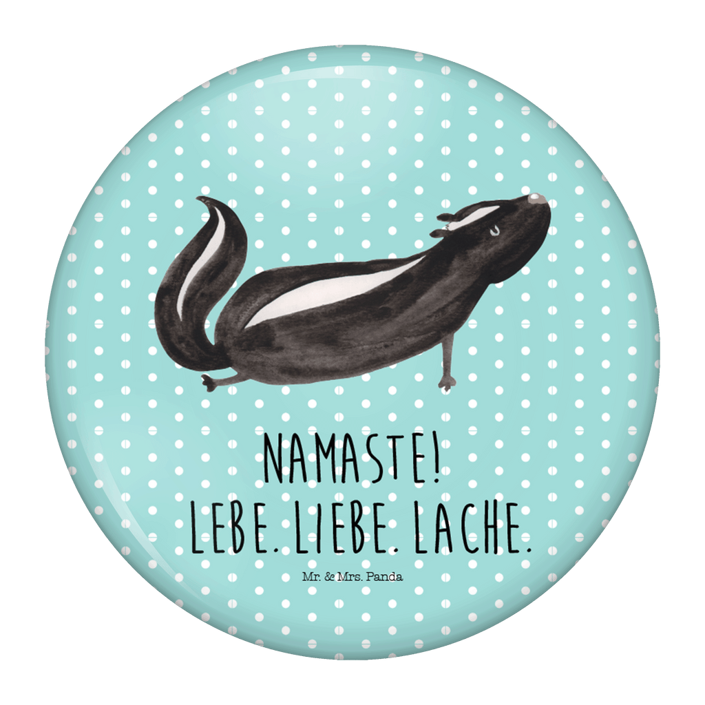 50mm Button Stinktier Yoga 50mm Button, Button, Pin, Anstecknadel, Stinktier, Skunk, Wildtier, Raubtier, Stinker, Stinki, Yoga, Namaste, Lebe, Liebe, Lache