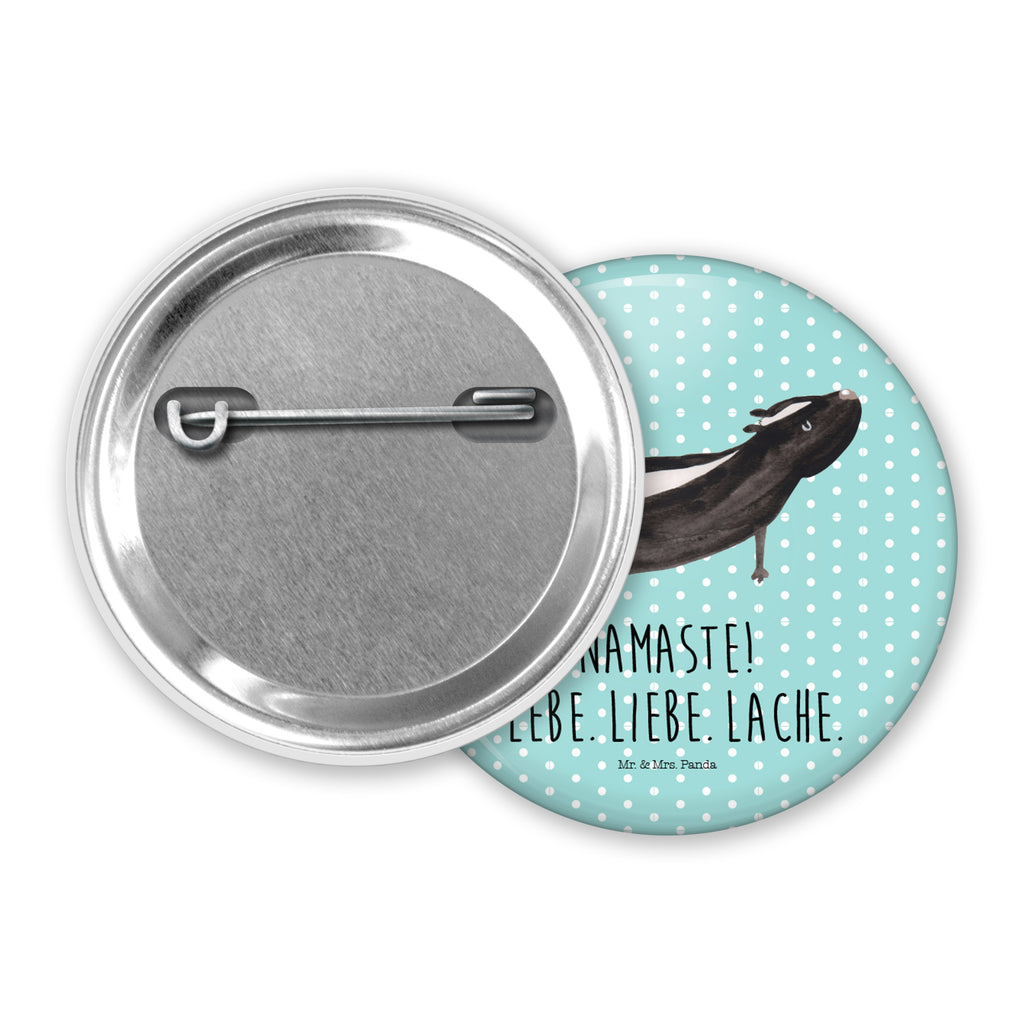 50mm Button Stinktier Yoga 50mm Button, Button, Pin, Anstecknadel, Stinktier, Skunk, Wildtier, Raubtier, Stinker, Stinki, Yoga, Namaste, Lebe, Liebe, Lache
