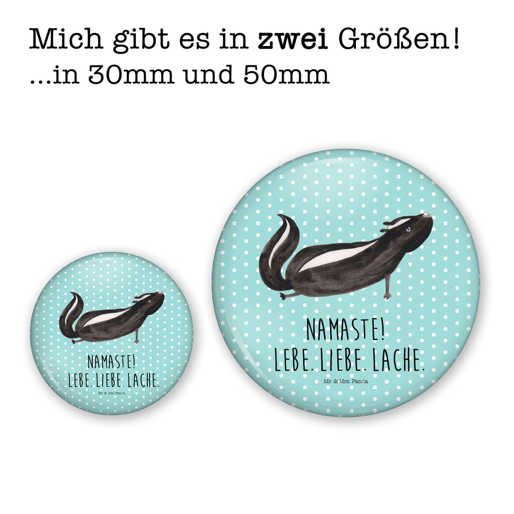 50mm Button Stinktier Yoga 50mm Button, Button, Pin, Anstecknadel, Stinktier, Skunk, Wildtier, Raubtier, Stinker, Stinki, Yoga, Namaste, Lebe, Liebe, Lache