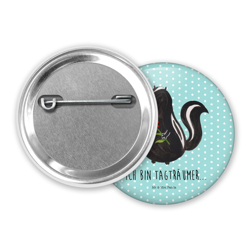 50mm Button Stinktier Blume 50mm Button, Button, Pin, Anstecknadel, Stinktier, Skunk, Wildtier, Raubtier, Stinker, Stinki, Tagträumer, verträumt, Dreams, Träume