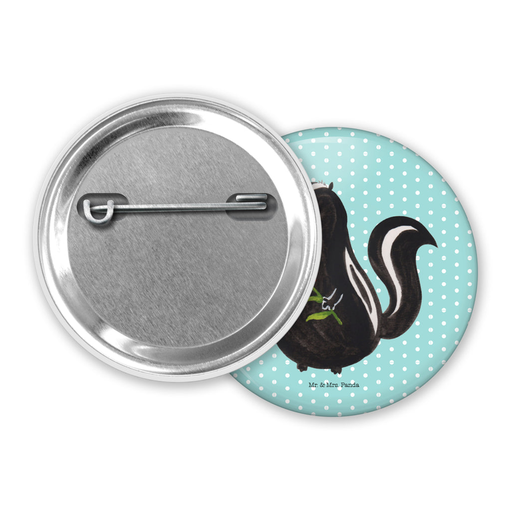 50mm Button Stinktier Blume 50mm Button, Button, Pin, Anstecknadel, Stinktier, Skunk, Wildtier, Raubtier, Stinker, Stinki, Tagträumer, verträumt, Dreams, Träume