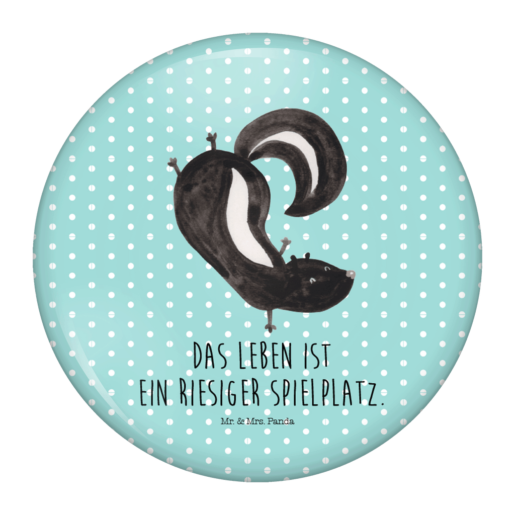 50mm Button Stinktier Handstand 50mm Button, Button, Pin, Anstecknadel, Stinktier, Skunk, Wildtier, Raubtier, Stinker, Stinki, Spielplatz, verpielt, Kind