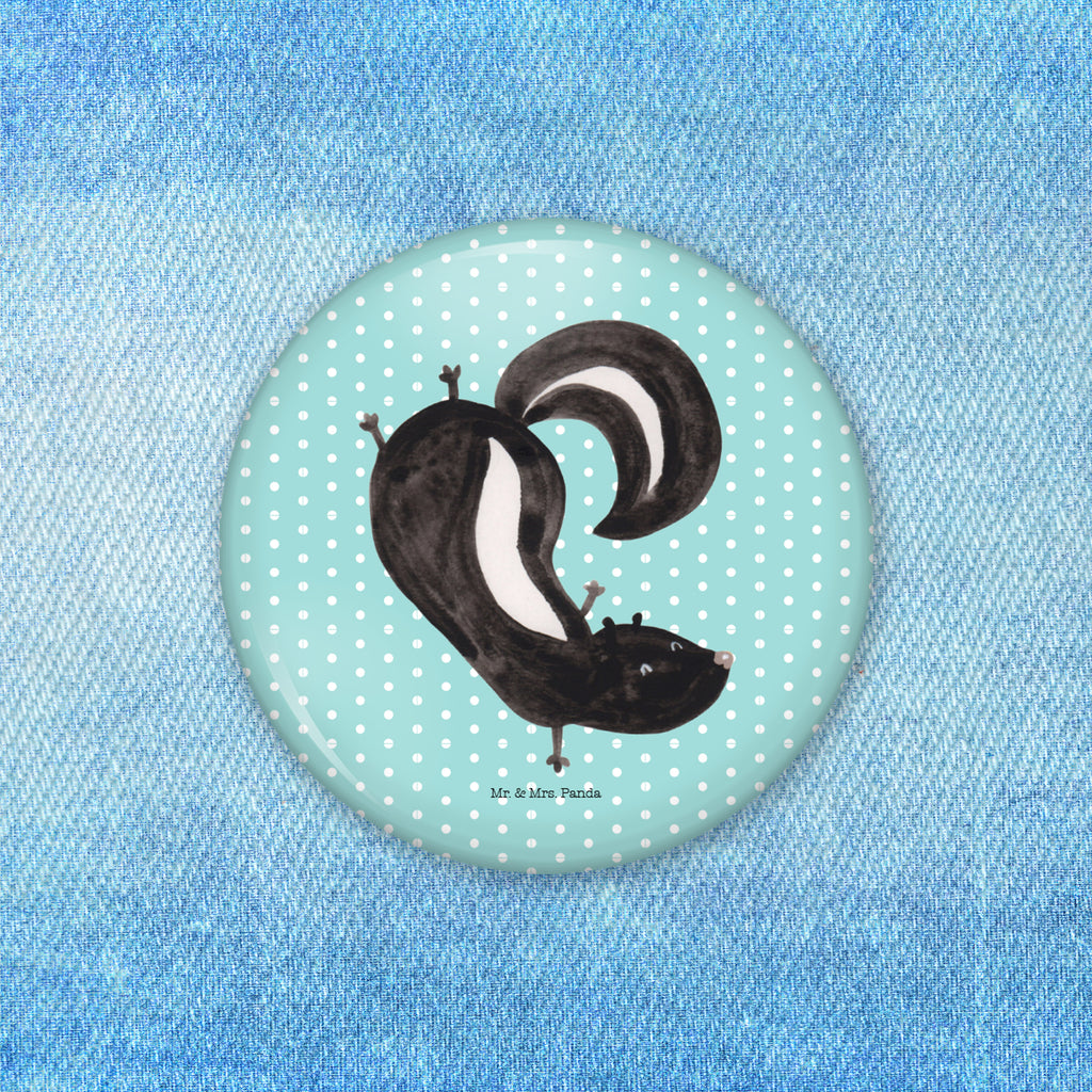 50mm Button Stinktier Handstand 50mm Button, Button, Pin, Anstecknadel, Stinktier, Skunk, Wildtier, Raubtier, Stinker, Stinki, Spielplatz, verpielt, Kind