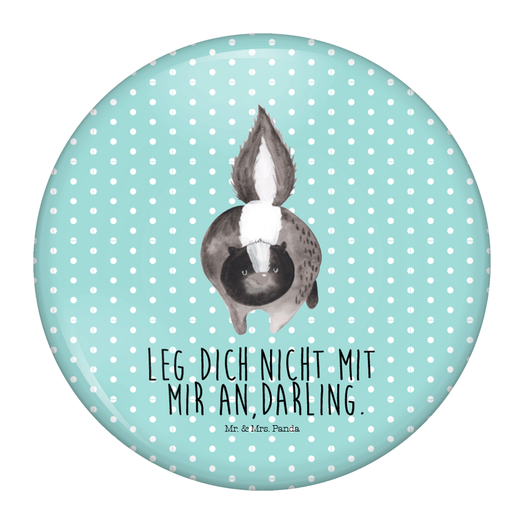 50mm Button Stinktier Angriff 50mm Button, Button, Pin, Anstecknadel, Stinktier, Skunk, Wildtier, Raubtier, Stinker, Stinki, wütend, Drohung