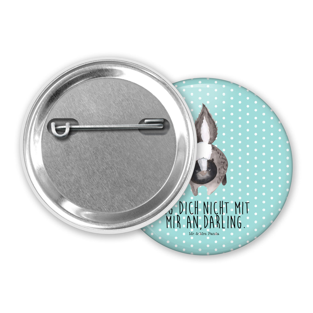 50mm Button Stinktier Angriff 50mm Button, Button, Pin, Anstecknadel, Stinktier, Skunk, Wildtier, Raubtier, Stinker, Stinki, wütend, Drohung