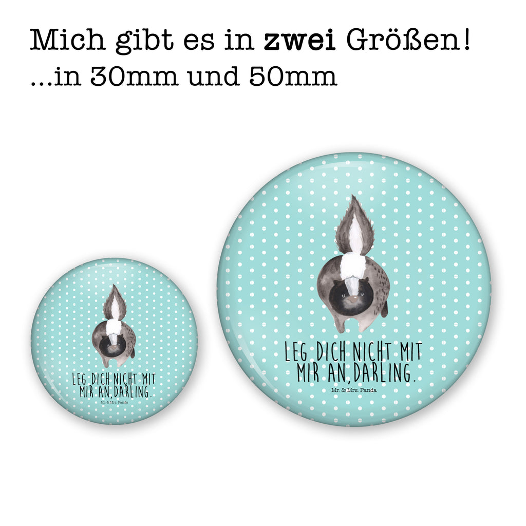 50mm Button Stinktier Angriff 50mm Button, Button, Pin, Anstecknadel, Stinktier, Skunk, Wildtier, Raubtier, Stinker, Stinki, wütend, Drohung