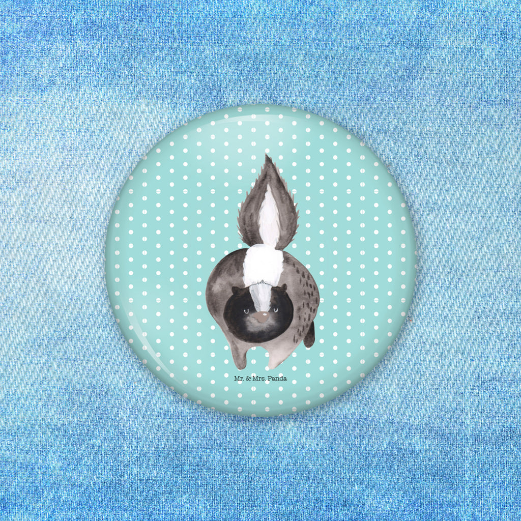 50mm Button Stinktier Angriff 50mm Button, Button, Pin, Anstecknadel, Stinktier, Skunk, Wildtier, Raubtier, Stinker, Stinki, wütend, Drohung