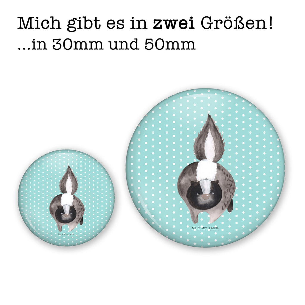 50mm Button Stinktier Angriff 50mm Button, Button, Pin, Anstecknadel, Stinktier, Skunk, Wildtier, Raubtier, Stinker, Stinki, wütend, Drohung