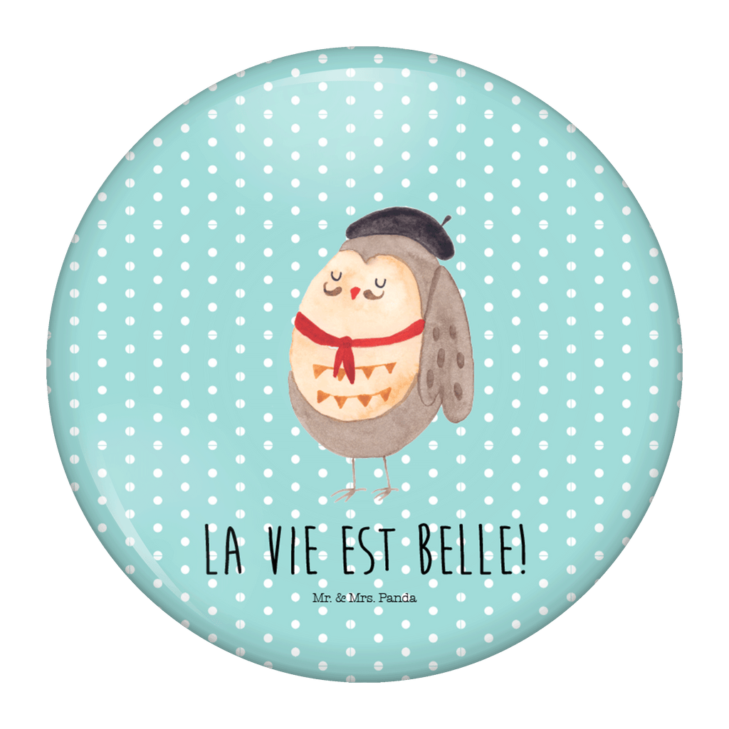 50mm Button Eule Französisch 50mm Button, Button, Pin, Anstecknadel, Eule, Eulen, Eule Deko, Owl, hibou, La vie est belle, das Leben ist schön, Spruch schön, Spruch Französisch, Frankreich
