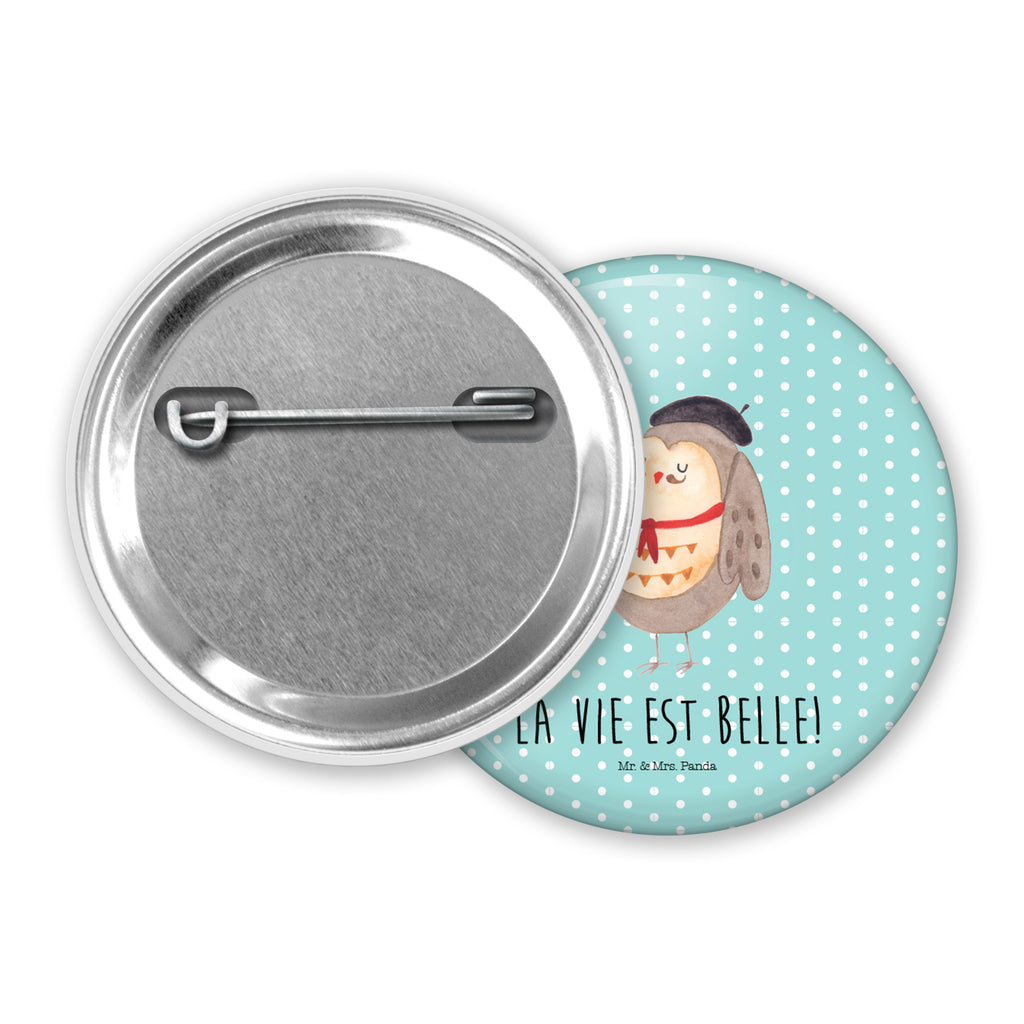 50mm Button Eule Französisch 50mm Button, Button, Pin, Anstecknadel, Eule, Eulen, Eule Deko, Owl, hibou, La vie est belle, das Leben ist schön, Spruch schön, Spruch Französisch, Frankreich