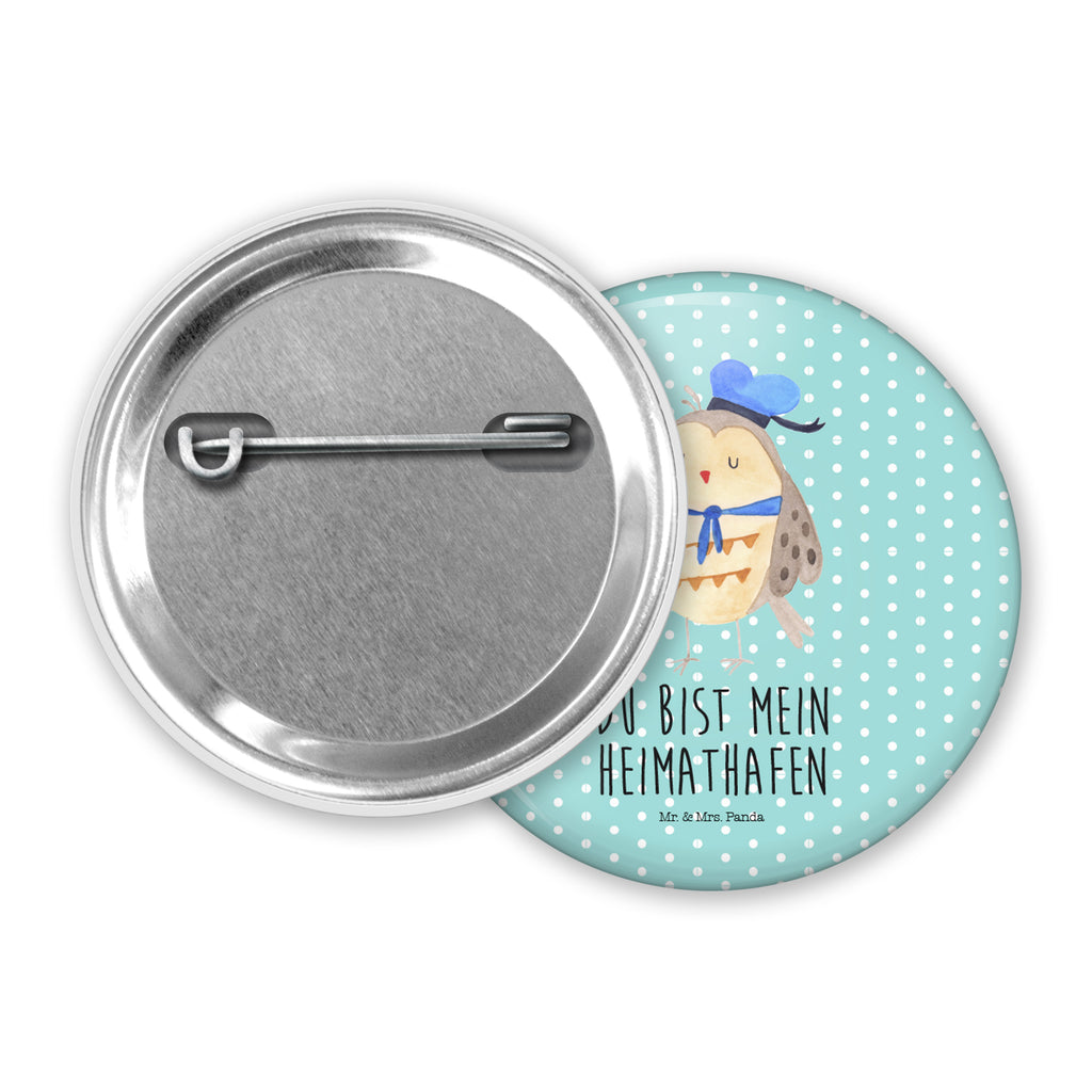 50mm Button Eule Matrosen 50mm Button, Button, Pin, Anstecknadel, Eule, Eule Spruch, Eule Deko, Owl, Wortspiel lustig, Matrose, Freundin, Ehe, Seefahrer, Heimathafen, Hochzeitstag Geschenk