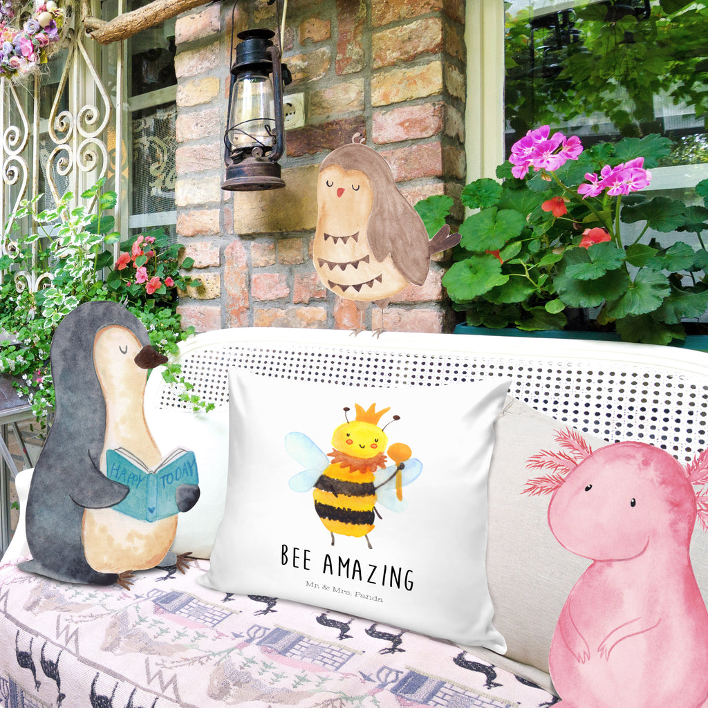 40x40 Kissen Biene König Kissenhülle, Kopfkissen, Sofakissen, Dekokissen, Motivkissen, Biene, Wespe, Hummel