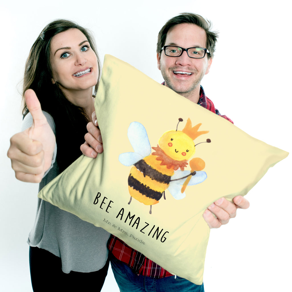 40x40 Kissen Biene König Kissenhülle, Kopfkissen, Sofakissen, Dekokissen, Motivkissen, Biene, Wespe, Hummel