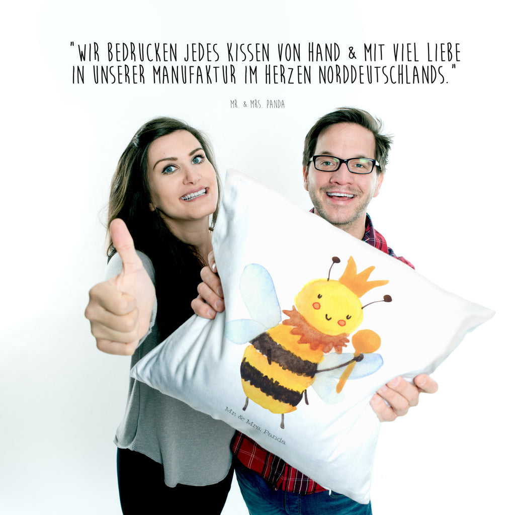 40x40 Kissen Biene König Kissenhülle, Kopfkissen, Sofakissen, Dekokissen, Motivkissen, Biene, Wespe, Hummel