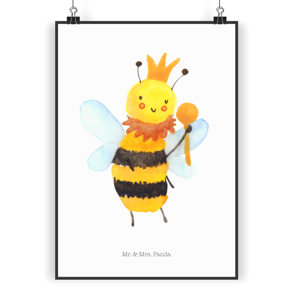 Poster Biene König Poster, Wandposter, Bild, Wanddeko, Küchenposter, Kinderposter, Wanddeko Bild, Raumdekoration, Wanddekoration, Handgemaltes Poster, Mr. & Mrs. Panda Poster, Designposter, Kunstdruck, Posterdruck, Biene, Wespe, Hummel