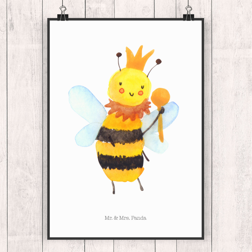 Poster Biene König Poster, Wandposter, Bild, Wanddeko, Küchenposter, Kinderposter, Wanddeko Bild, Raumdekoration, Wanddekoration, Handgemaltes Poster, Mr. & Mrs. Panda Poster, Designposter, Kunstdruck, Posterdruck, Biene, Wespe, Hummel