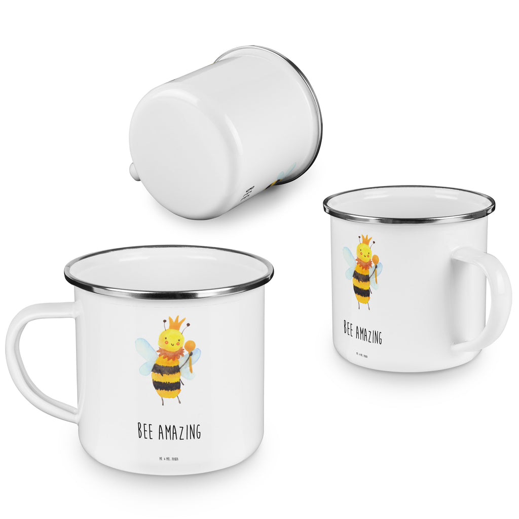 Camping Emaille Tasse Biene König Campingtasse, Trinkbecher, Metalltasse, Outdoor Tasse, Emaille Trinkbecher, Blechtasse Outdoor, Emaille Campingbecher, Edelstahl Trinkbecher, Metalltasse für Camping, Kaffee Blechtasse, Camping Tasse Metall, Biene, Wespe, Hummel