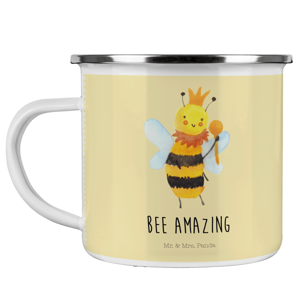 Camping Emaille Tasse Biene König Campingtasse, Trinkbecher, Metalltasse, Outdoor Tasse, Emaille Trinkbecher, Blechtasse Outdoor, Emaille Campingbecher, Edelstahl Trinkbecher, Metalltasse für Camping, Kaffee Blechtasse, Camping Tasse Metall, Biene, Wespe, Hummel