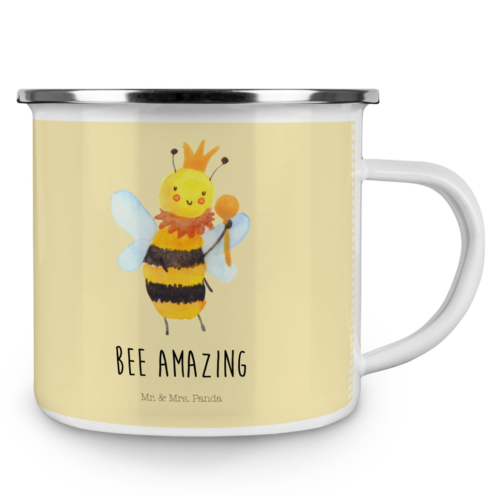 Camping Emaille Tasse Biene König Campingtasse, Trinkbecher, Metalltasse, Outdoor Tasse, Emaille Trinkbecher, Blechtasse Outdoor, Emaille Campingbecher, Edelstahl Trinkbecher, Metalltasse für Camping, Kaffee Blechtasse, Camping Tasse Metall, Biene, Wespe, Hummel