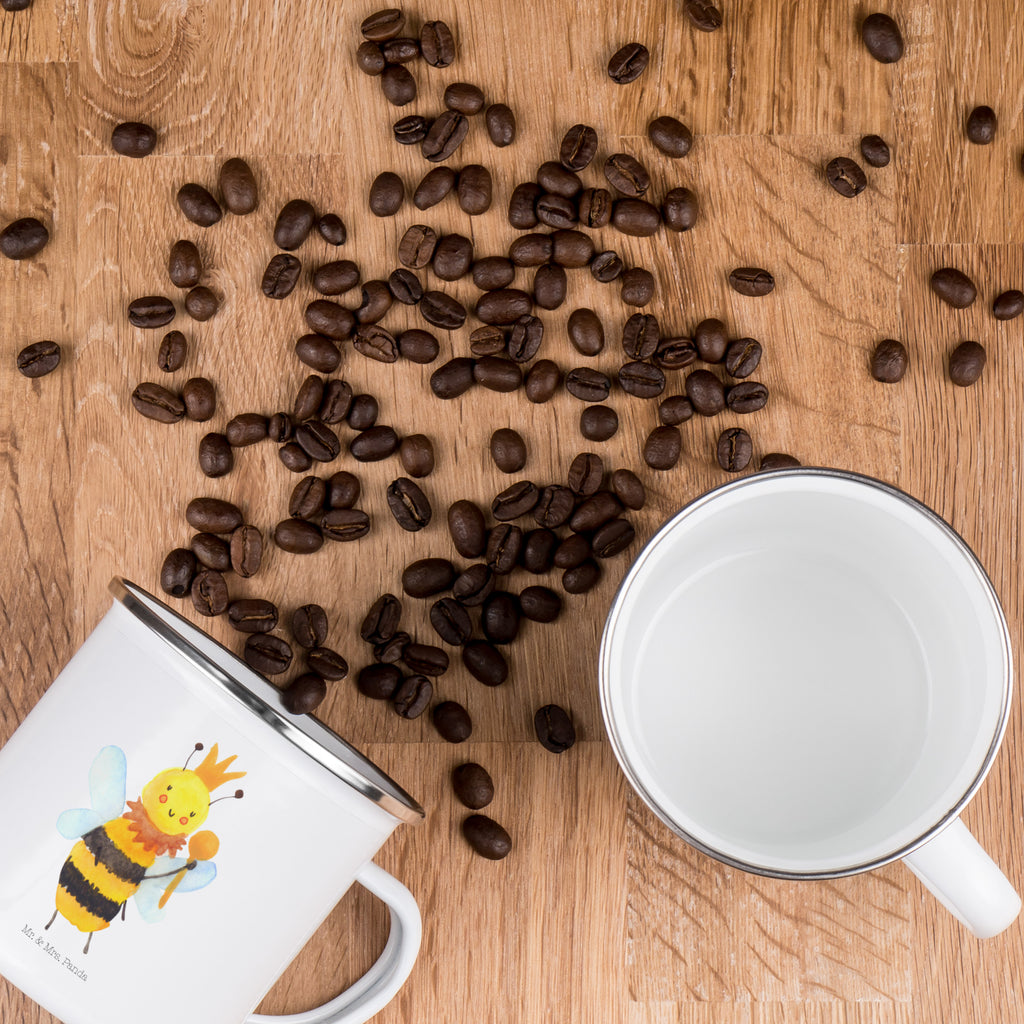 Camping Emaille Tasse Biene König Campingtasse, Trinkbecher, Metalltasse, Outdoor Tasse, Emaille Trinkbecher, Blechtasse Outdoor, Emaille Campingbecher, Edelstahl Trinkbecher, Metalltasse für Camping, Kaffee Blechtasse, Camping Tasse Metall, Biene, Wespe, Hummel