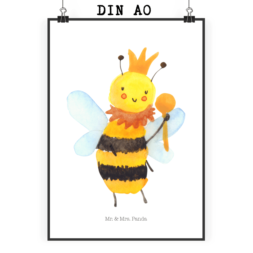 Poster Biene König Poster, Wandposter, Bild, Wanddeko, Küchenposter, Kinderposter, Wanddeko Bild, Raumdekoration, Wanddekoration, Handgemaltes Poster, Mr. & Mrs. Panda Poster, Designposter, Kunstdruck, Posterdruck, Biene, Wespe, Hummel