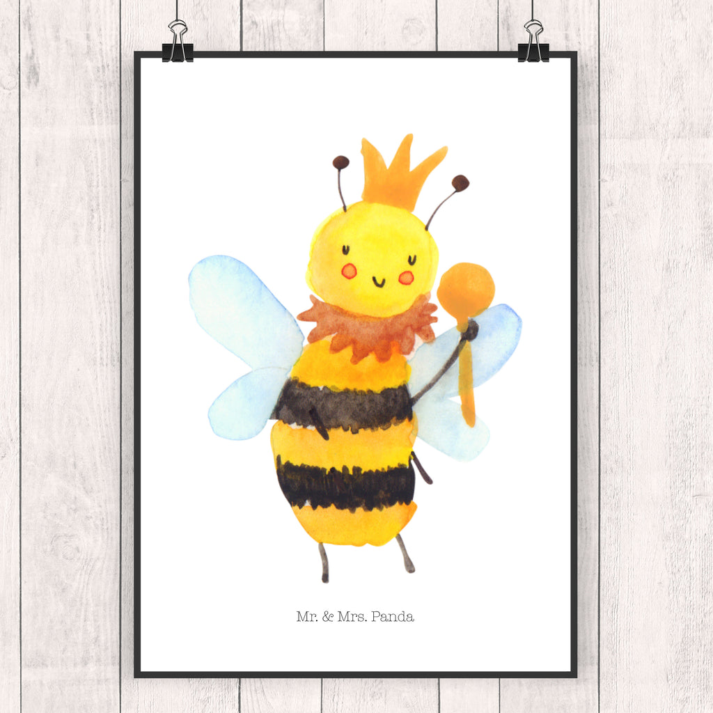 Poster Biene König Poster, Wandposter, Bild, Wanddeko, Küchenposter, Kinderposter, Wanddeko Bild, Raumdekoration, Wanddekoration, Handgemaltes Poster, Mr. & Mrs. Panda Poster, Designposter, Kunstdruck, Posterdruck, Biene, Wespe, Hummel