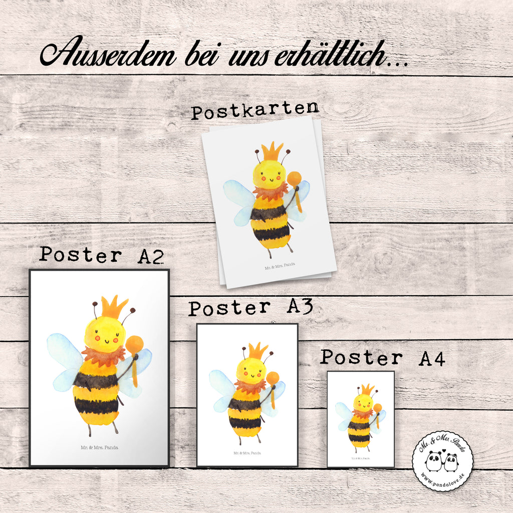 Poster Biene König Poster, Wandposter, Bild, Wanddeko, Küchenposter, Kinderposter, Wanddeko Bild, Raumdekoration, Wanddekoration, Handgemaltes Poster, Mr. & Mrs. Panda Poster, Designposter, Kunstdruck, Posterdruck, Biene, Wespe, Hummel