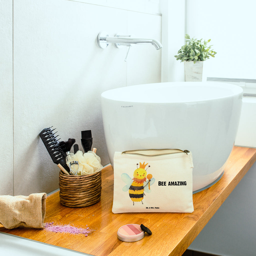 Schminktasche Biene König Schminktasche, Kosmetiktasche, Kosmetikbeutel, Stiftemäppchen, Etui, Federmappe, Makeup, XXL, Schminketui, Kosmetiketui, Schlamperetui, Biene, Wespe, Hummel
