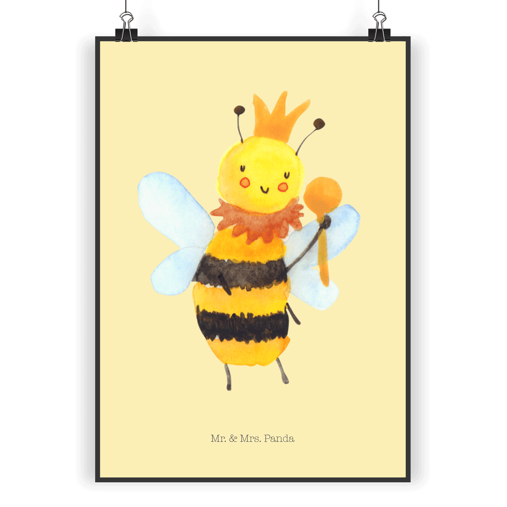 Poster Biene König Poster, Wandposter, Bild, Wanddeko, Küchenposter, Kinderposter, Wanddeko Bild, Raumdekoration, Wanddekoration, Handgemaltes Poster, Mr. & Mrs. Panda Poster, Designposter, Kunstdruck, Posterdruck, Biene, Wespe, Hummel