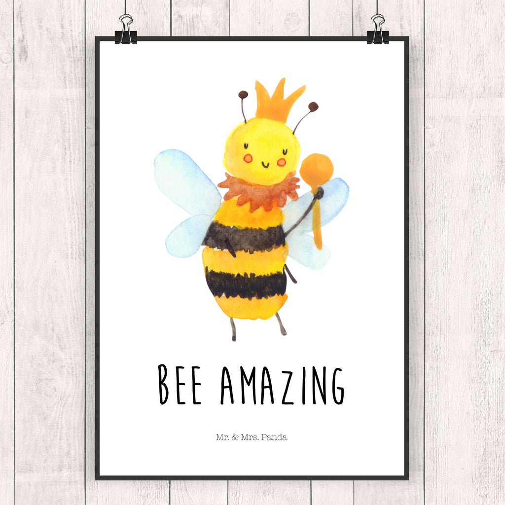 Poster Biene König Poster, Wandposter, Bild, Wanddeko, Küchenposter, Kinderposter, Wanddeko Bild, Raumdekoration, Wanddekoration, Handgemaltes Poster, Mr. & Mrs. Panda Poster, Designposter, Kunstdruck, Posterdruck, Biene, Wespe, Hummel