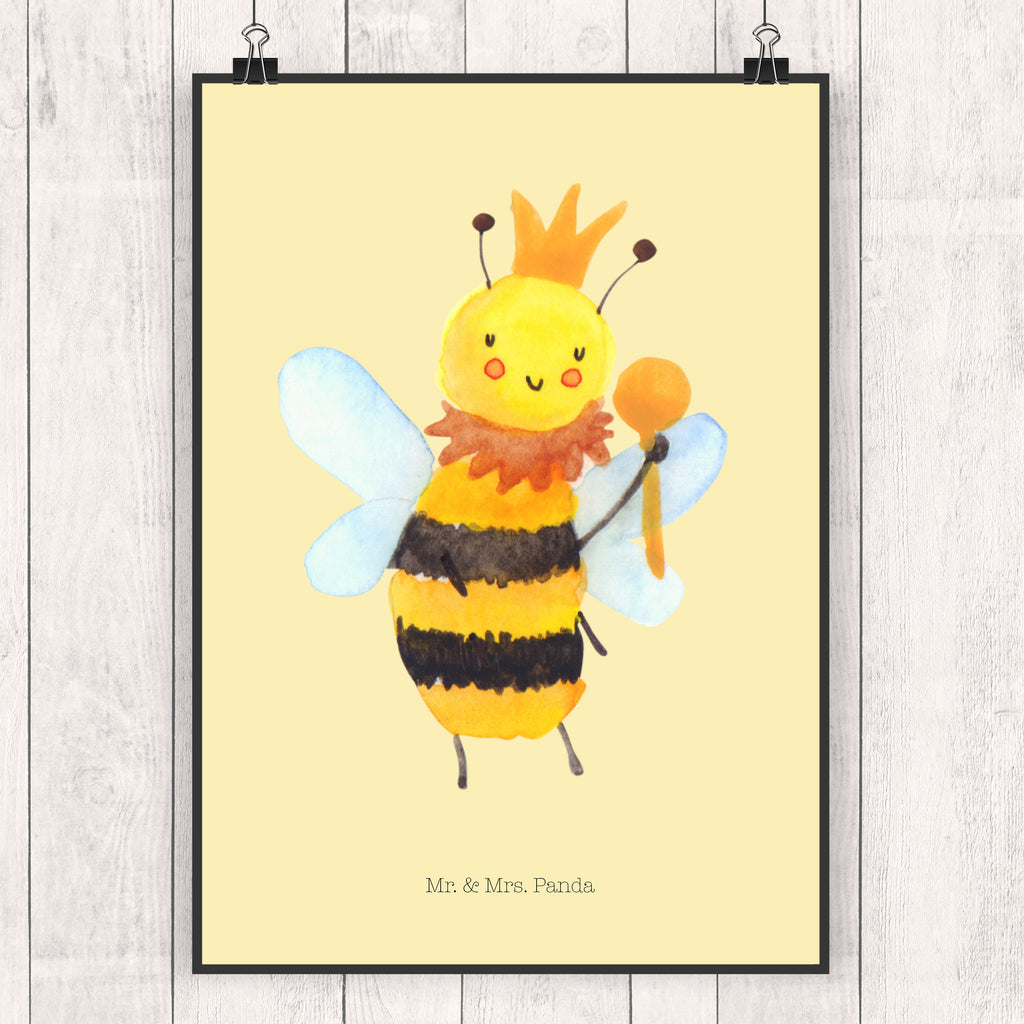 Poster Biene König Poster, Wandposter, Bild, Wanddeko, Küchenposter, Kinderposter, Wanddeko Bild, Raumdekoration, Wanddekoration, Handgemaltes Poster, Mr. & Mrs. Panda Poster, Designposter, Kunstdruck, Posterdruck, Biene, Wespe, Hummel