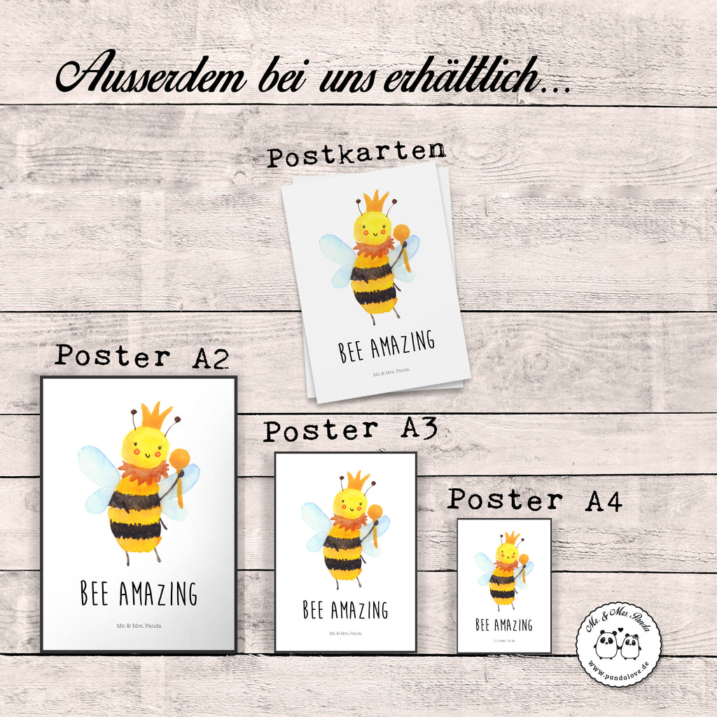 Poster Biene König Poster, Wandposter, Bild, Wanddeko, Küchenposter, Kinderposter, Wanddeko Bild, Raumdekoration, Wanddekoration, Handgemaltes Poster, Mr. & Mrs. Panda Poster, Designposter, Kunstdruck, Posterdruck, Biene, Wespe, Hummel