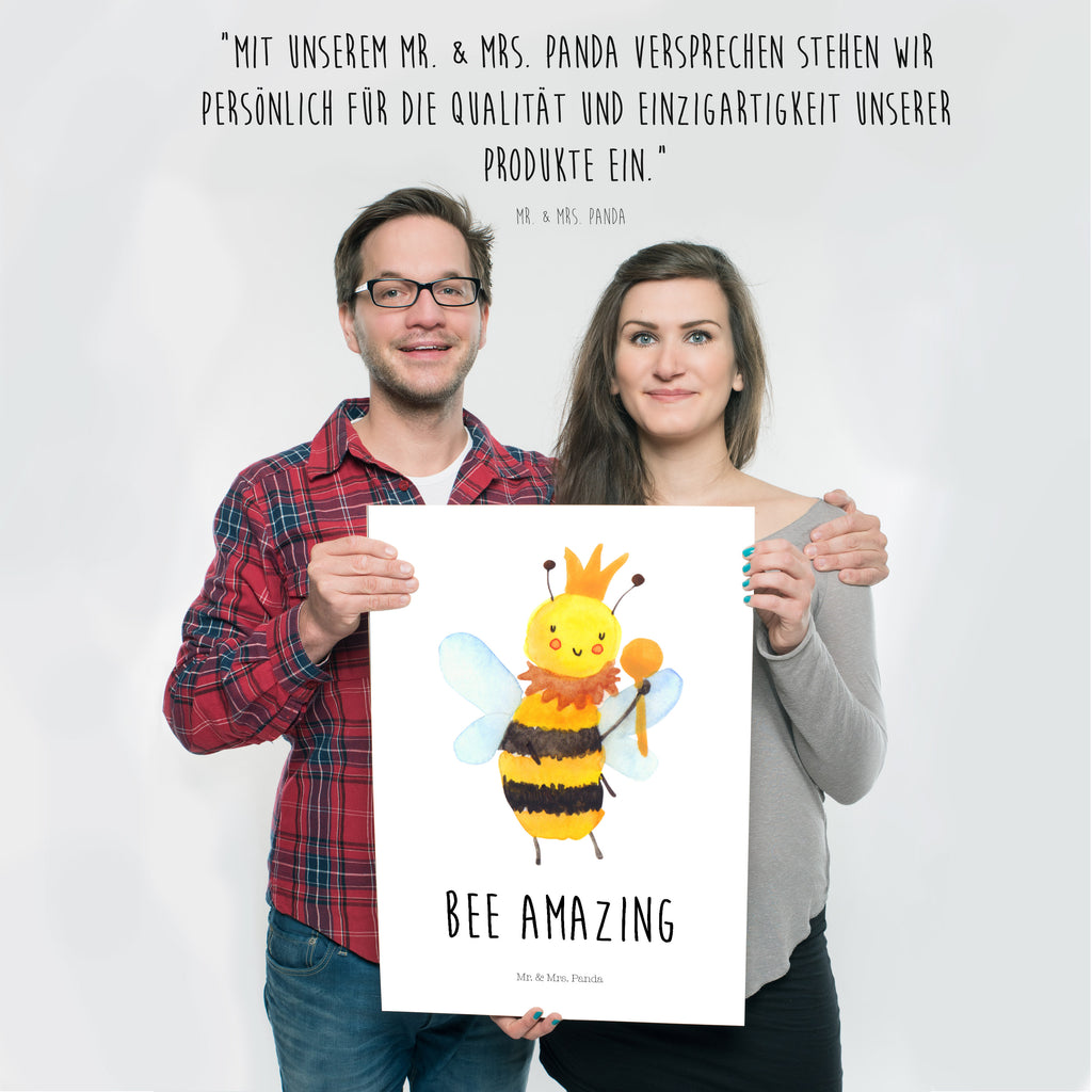 Poster Biene König Poster, Wandposter, Bild, Wanddeko, Küchenposter, Kinderposter, Wanddeko Bild, Raumdekoration, Wanddekoration, Handgemaltes Poster, Mr. & Mrs. Panda Poster, Designposter, Kunstdruck, Posterdruck, Biene, Wespe, Hummel