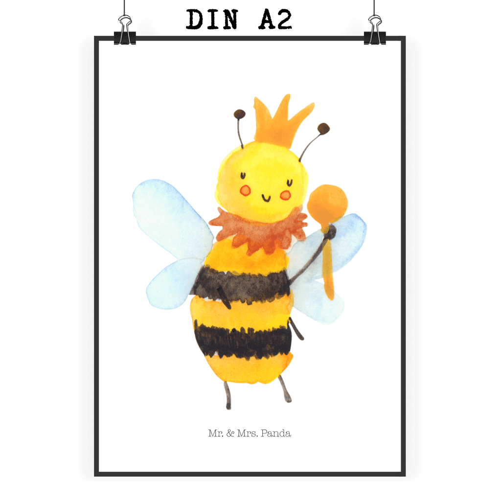 Poster Biene König Poster, Wandposter, Bild, Wanddeko, Küchenposter, Kinderposter, Wanddeko Bild, Raumdekoration, Wanddekoration, Handgemaltes Poster, Mr. & Mrs. Panda Poster, Designposter, Kunstdruck, Posterdruck, Biene, Wespe, Hummel