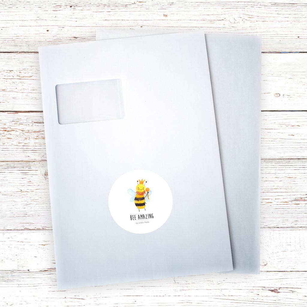 40mm Rund Aufkleber Biene König Sticker, Aufkleber, Etikett, Biene, Wespe, Hummel