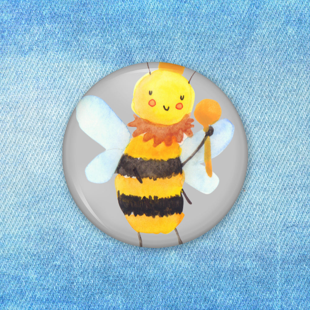 50mm Button Biene König 50mm Button, Button, Pin, Anstecknadel, Biene, Wespe, Hummel