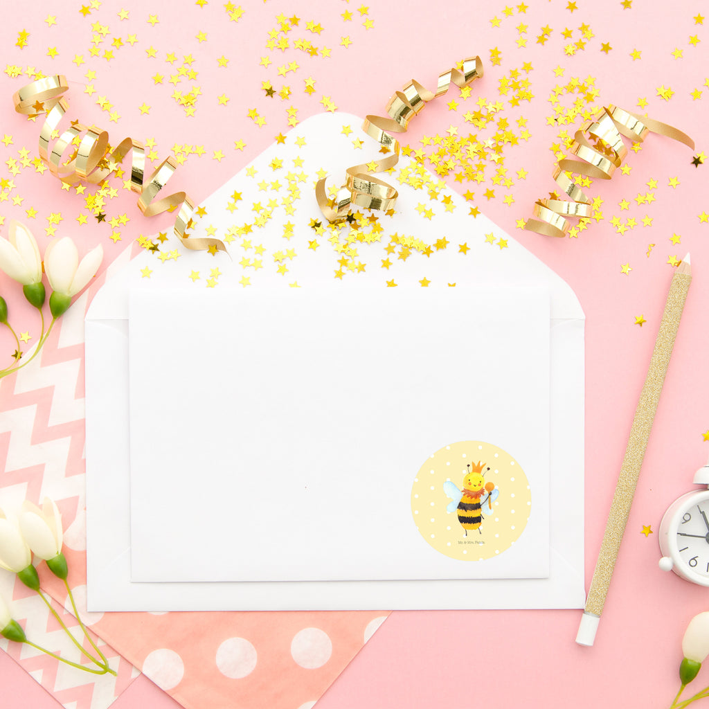 40mm Rund Aufkleber Biene König Sticker, Aufkleber, Etikett, Biene, Wespe, Hummel