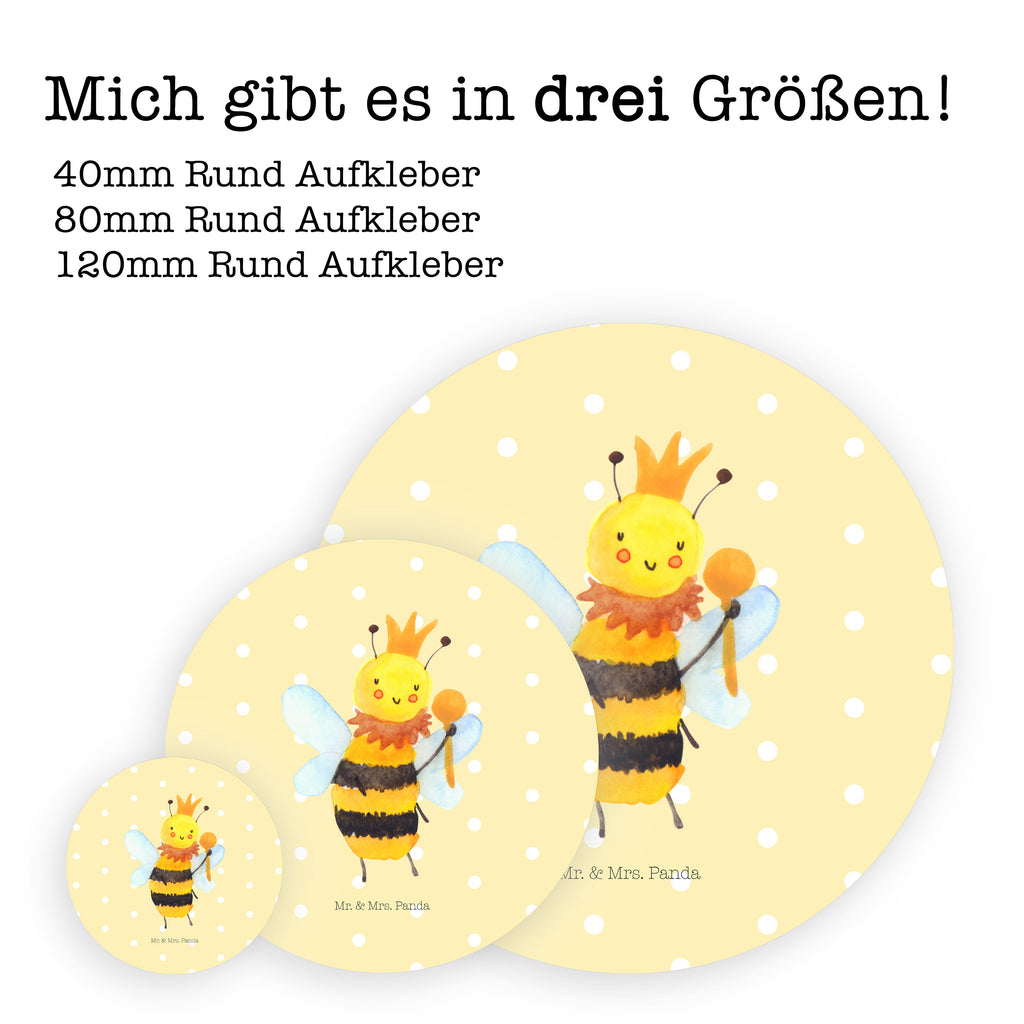 40mm Rund Aufkleber Biene König Sticker, Aufkleber, Etikett, Biene, Wespe, Hummel
