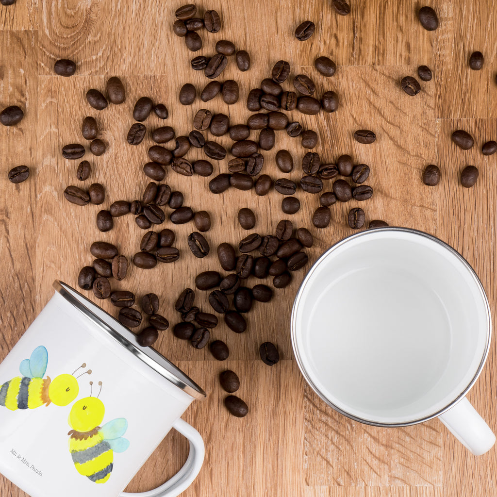 Camping Emaille Tasse Biene Liebe Campingtasse, Trinkbecher, Metalltasse, Outdoor Tasse, Emaille Trinkbecher, Blechtasse Outdoor, Emaille Campingbecher, Edelstahl Trinkbecher, Metalltasse für Camping, Kaffee Blechtasse, Camping Tasse Metall, Biene, Wespe, Hummel