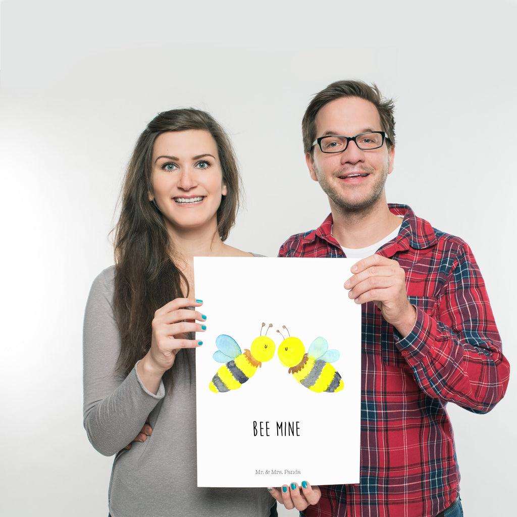 Poster Biene Liebe Poster, Wandposter, Bild, Wanddeko, Küchenposter, Kinderposter, Wanddeko Bild, Raumdekoration, Wanddekoration, Handgemaltes Poster, Mr. & Mrs. Panda Poster, Designposter, Kunstdruck, Posterdruck, Biene, Wespe, Hummel