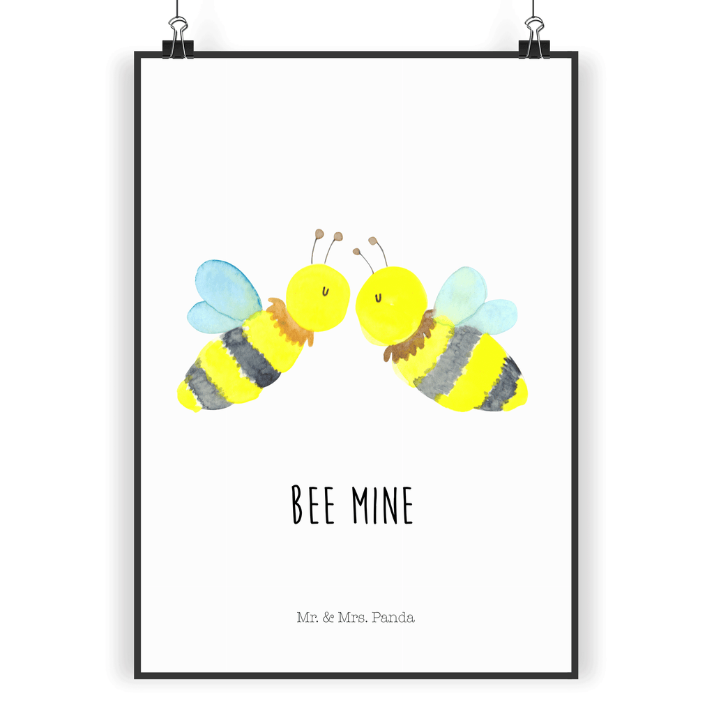 Poster Biene Liebe Poster, Wandposter, Bild, Wanddeko, Küchenposter, Kinderposter, Wanddeko Bild, Raumdekoration, Wanddekoration, Handgemaltes Poster, Mr. & Mrs. Panda Poster, Designposter, Kunstdruck, Posterdruck, Biene, Wespe, Hummel